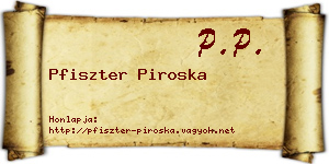 Pfiszter Piroska névjegykártya