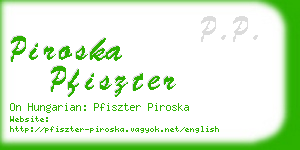 piroska pfiszter business card